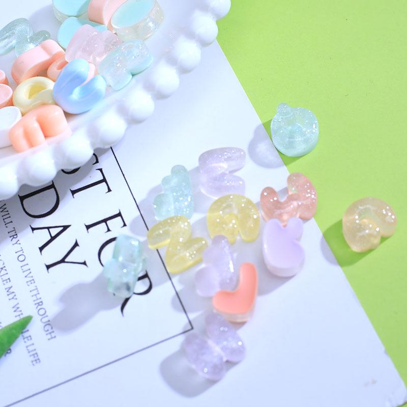 Bright Transparent English Letters Cream Glue DIY Phone Case Kit Resin Jewelry & Hairpin Accessories
