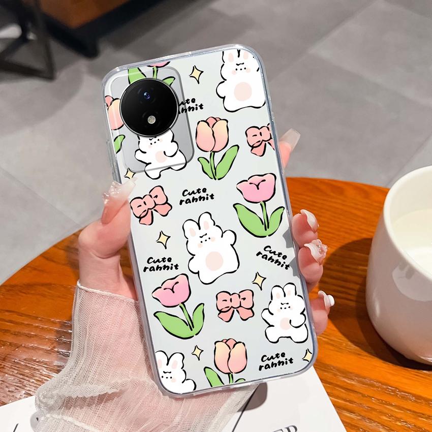 For Vivo Y02 Y02A Y02S Y10 Y11 Y12 Y12a Y13 Y15 Y15a Y16 Y17 Y19 Clear TPU Case Ocean Whale Pattern Anti Drop Back Cover For Vivo Silicone Phone Shell