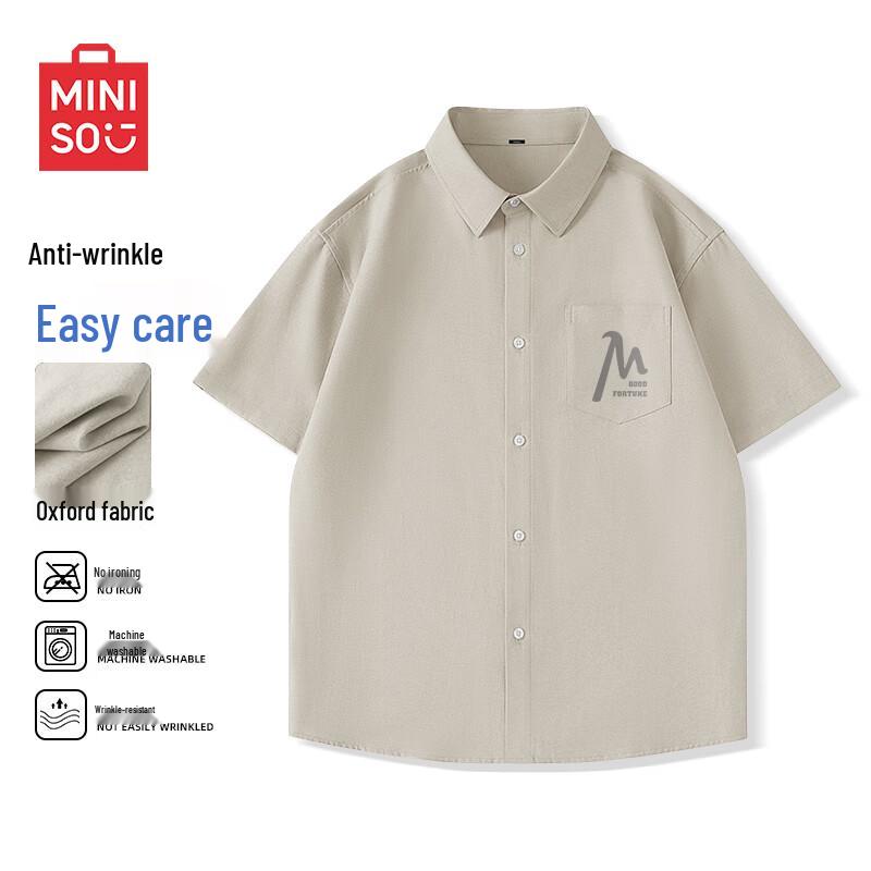 MINISO Unisex American Workwear Short-Sleeve Shirt M