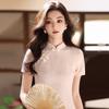 Pink national style new Chinese style Suzhou long cheongsam improved young 1011 new women's high sense daily summer