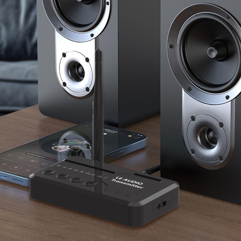 LE Wireless Audio Music Transmitter Adapter USB/AUX/Opt/Coax Bluetooth-Compatible 5.3 Wireless LE Audio Adapter for TV Headphons