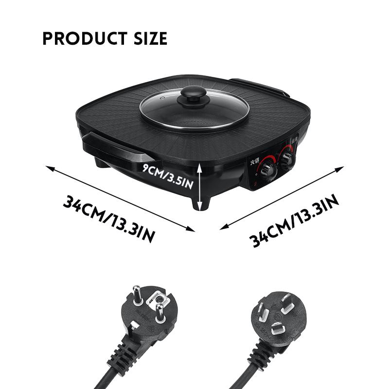 1800W 2 IN 1 Barbecue Hot Pot Elektrische Grillplatten Elektrische Grills Topf 220V Antihaft-BBQ-Grillplatte Home Hotpot Backplatte Home Hotpot