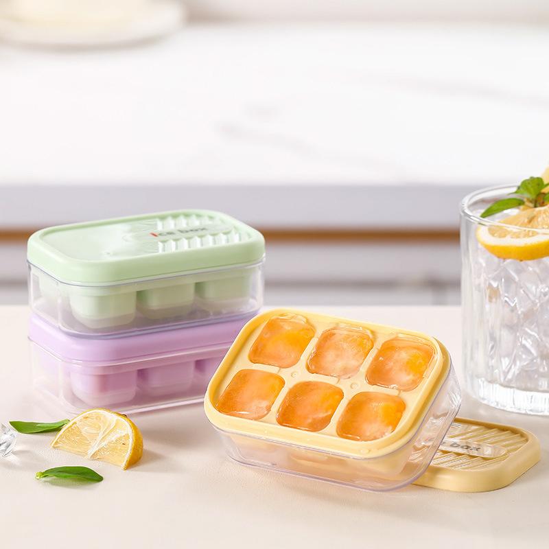 6 Grid Push Ice Cube Mould Ice Compartment Mini Summer Ice Mould Ice Storage Box Home Ice Cube Mould With Lid