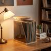 Transparent Design Wooden Record Holder Stable Structure Book Storage Box  Organize Collections