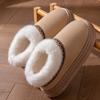 **Autumn Winter Cotton Slippers Women Indoor Home Plush Warm Couple Outdoor Wear Thick Sole Wear-Resistant Fuzzy Slippers Men**