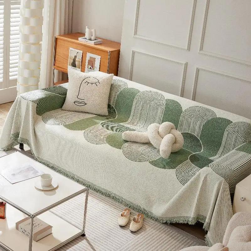 Simple Chenille Living Room Sofa Towel Fashion Four Seasons Universal Couch Blanket Dustproof Non Slip Full Protective Cover