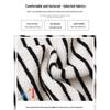Women's Black and White Striped Terry Pants: High-Waist, Loose, Wide-Leg, Casual Fleece, Spring/Autumn 2025.