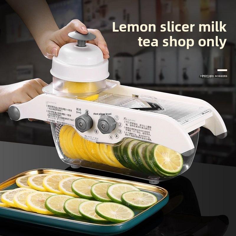 Nastavitelný multifunkční kráječ na citrony a brambory pro obchody s mléčným čajem a grilování