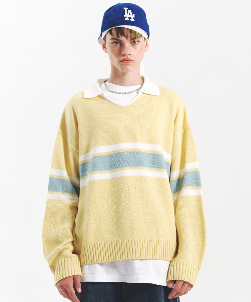 MAINBOOTH Academy Collar Sweater(Lemon)