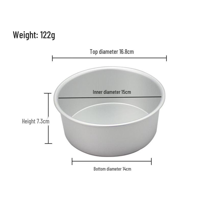 MDNG 6-inch Silver Anodized Solid Bottom Chiffon Cake Molds (2-pack)