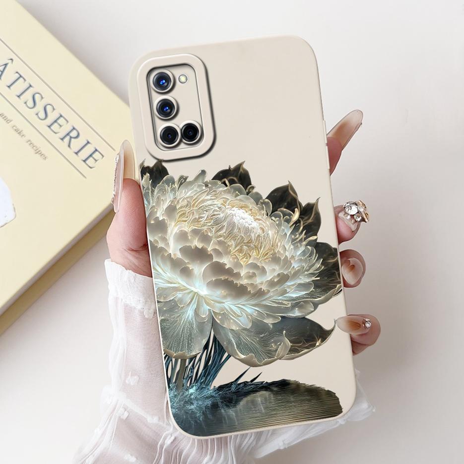 For Oppo A52 A72 A92 Case Stylish Flowers Cute Painted Cover Soft TPU Matte Phone Case For Oppo A92 A 52 72 OppoA52 OppoA72 Bags
