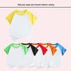 Summer Cotton Raglan Color Block Kids' Round Neck T-Shirt - Solid Color, Sweat-Absorbing, Short Sleeve Uniform