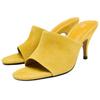 Zara Fashionable Round Toe Thin High Heel Leather Anti-Friction Slide Sandals Women Sandals Mustard 1304610305