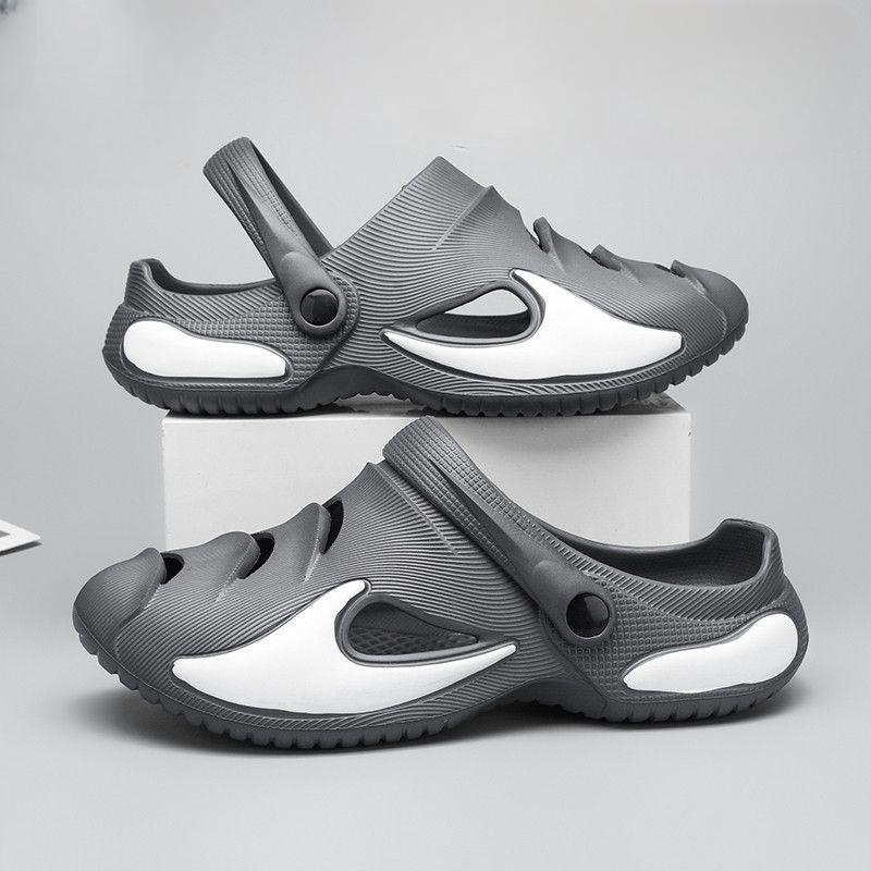 Cave Shoes Men's Summer Outer Wear Beach Anti-slip Slippers Thick Bottom Super Soft Wrapped Toe Sandals Dual Purpose