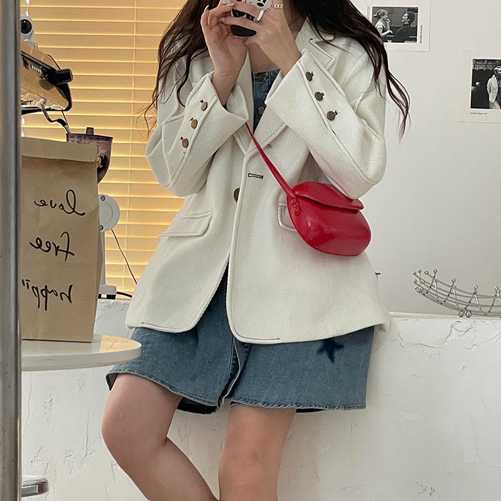 Spring Summer Vintage Red Mini Bags For Women Chic New Korean Solid Color Crossbody Bags Ladies PU Leather Card Pack Wallet