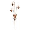 Rusty Bluebell Flower Shape Metal Decorative Stakes Freestanding Outdoor Garden Decoration for Balcony Courtyards