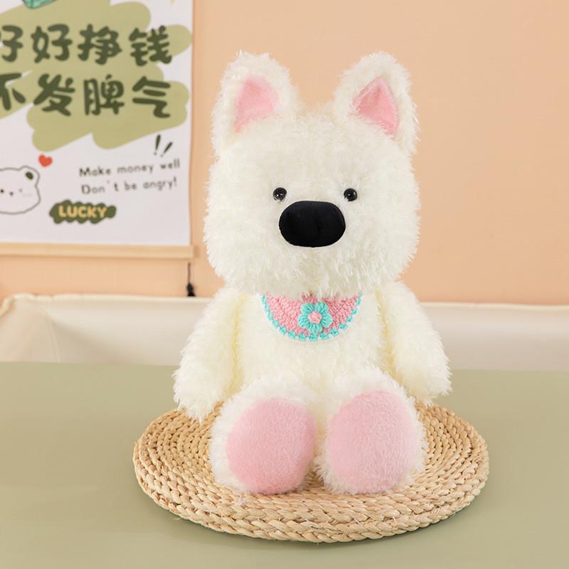 Cute West Highland Animal Plush Doll With Scarf For Kids Room Decor And Play