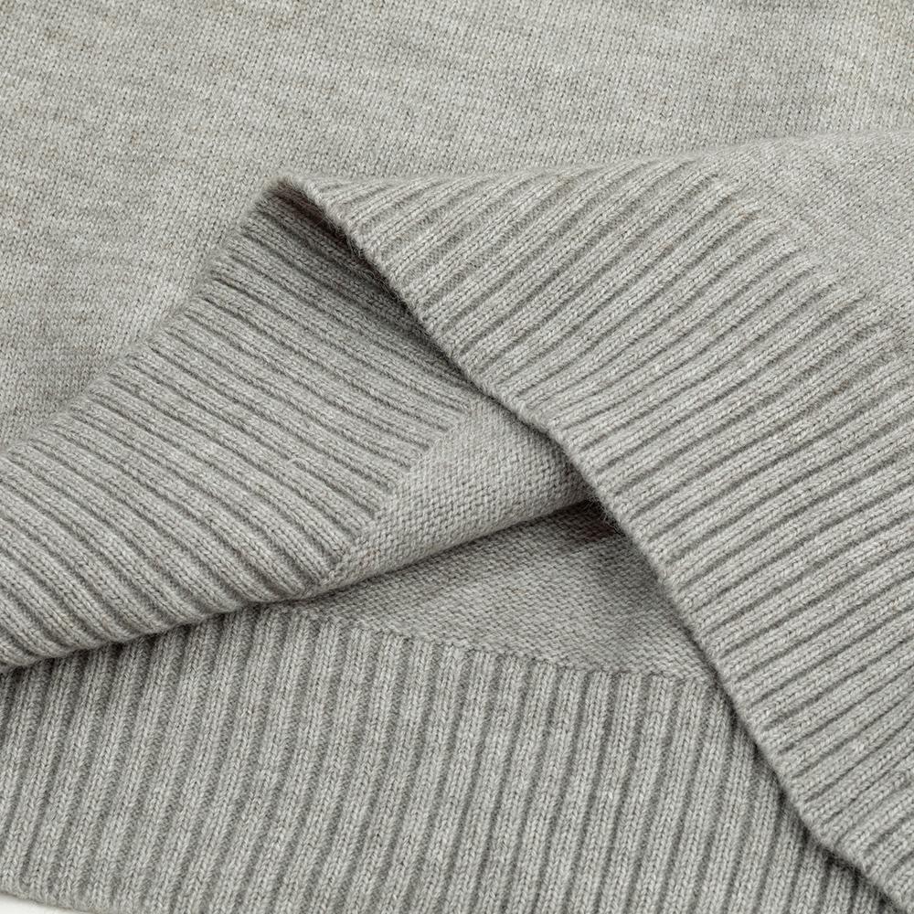 AMI White Heart-shaped Jacquard Alpaca Wool Blended Loose Sweater Polo Collar Men Pullover Sweater