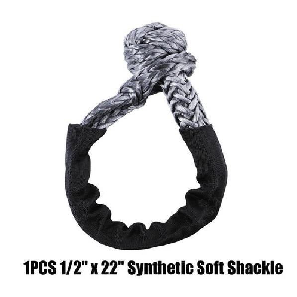 1 Pack Soft Shackle 57000 Lbs Breaking Strength Synthetic Tow Rope 1/2 x 22 Inch