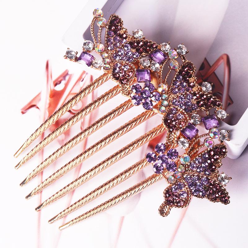 Μεταλλική Χτένα Μαλλιών με Επτά Δόντια και Στρας και Φουρκέτα - Κορεατικό Στυλ