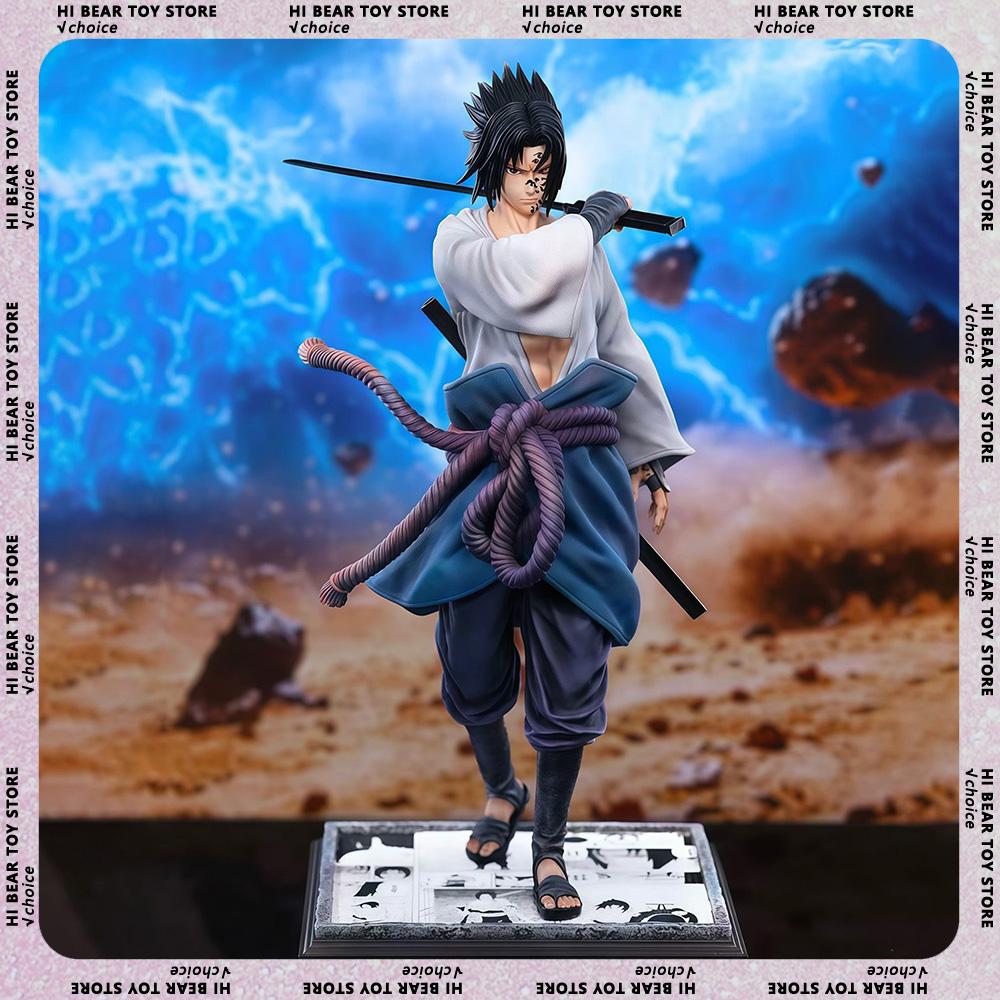 Anime Naruto Figure Uchiha Sasuke Figures Luminosity Statue Pvc Model Doll Collection Desk Decoration Kids Toy Christmas Gifts