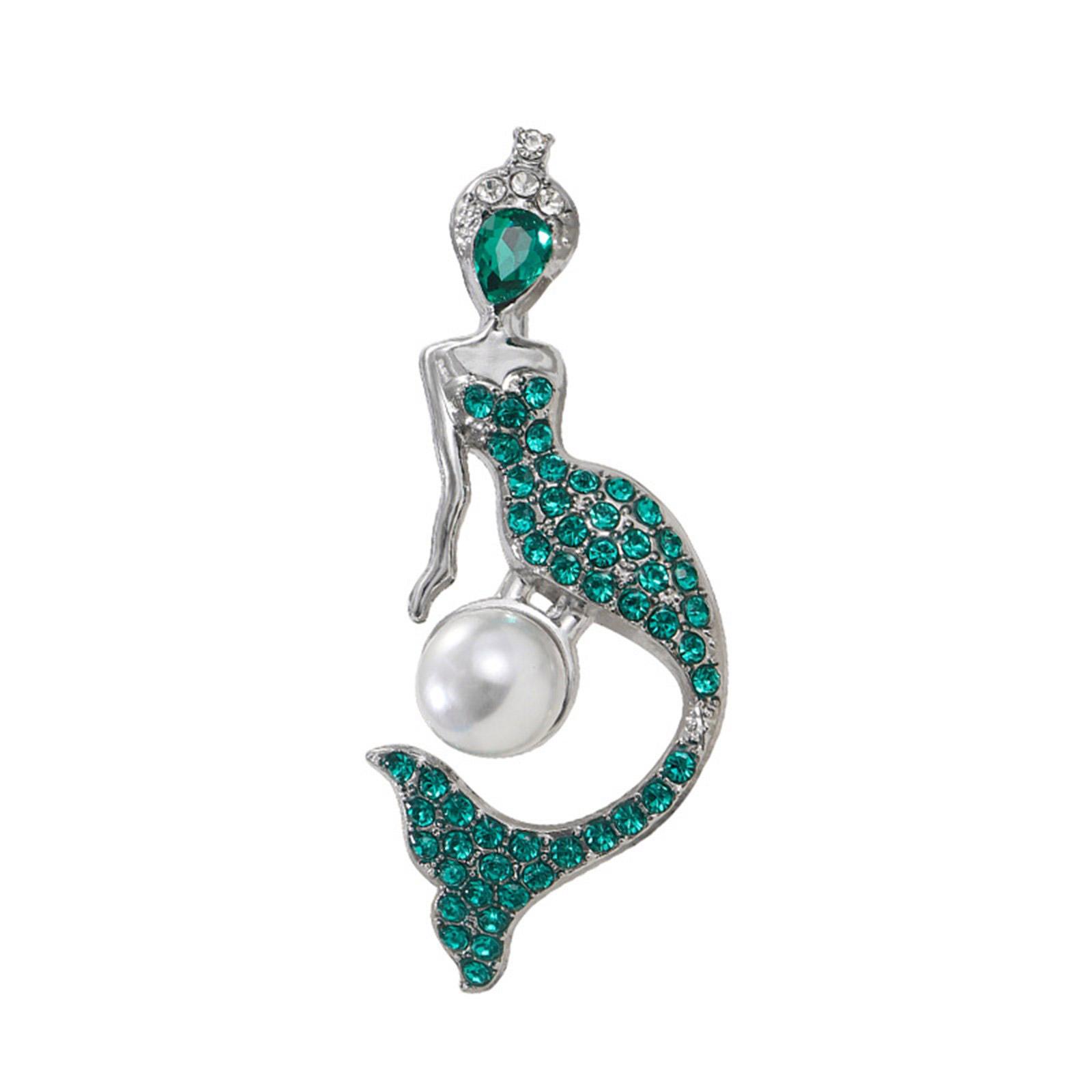 

Модные стразы Русалочки лацкан значок с капающим маслом Контрастный аксессуар для вечеринок Костюмы B