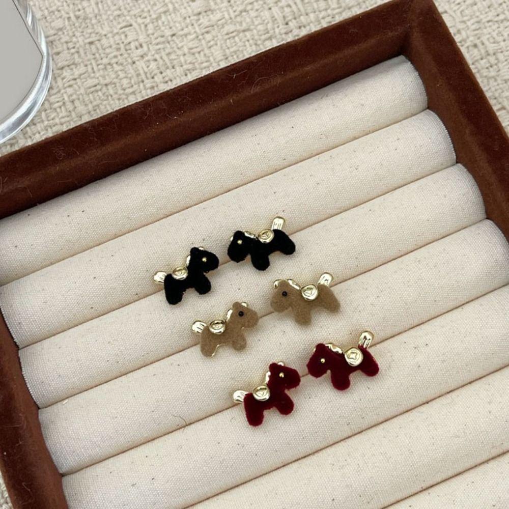 Good Luck Chinese Horse Stud Earrings Cartoon Zodiac Horse Pony Earrings New Year Gift