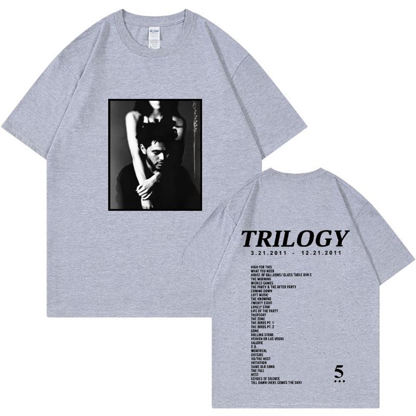 Extragroßes T-Shirt kombiniert mit The Weeknd Trilogy 2025 Sommer Freizeitmode Reines Baumwoll-T-Shirt mit Aufdruck für Damen und Herren