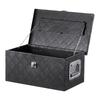 Heavy Duty Aluminum Truck Bed Tool Box, Stripes Plated Tool Box with Side Handle and Lock Keys, Storage Toolbox Chest Organizer for Trailer