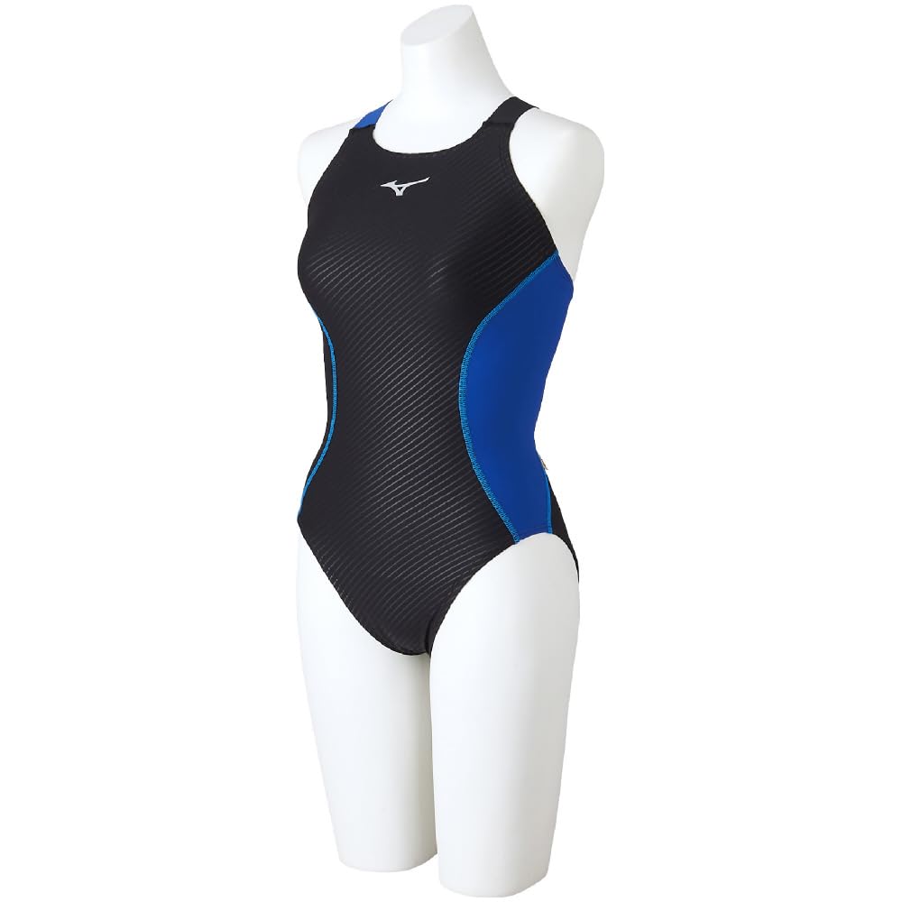 MIZUNO EXER SUITS Medium Cut Swimsuit for Competitive Swimming and Size XL Women's Training, N2MA2775, (Black/Blue, 92cm)
