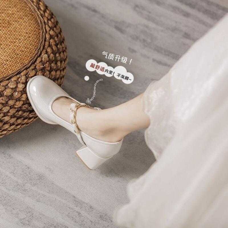 Fashion French Ladies Mary Janes Shoes Luxury Brand Sexy High Heel Banquet Sandals Designer New Light Grace Party Shoes Pumps Shoe Mujer