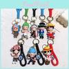 Stilvoller One Piece Schlüsselanhänger für Luffy Nami Sanji Zoro Fans Langlebiges Silikon-Accessoire