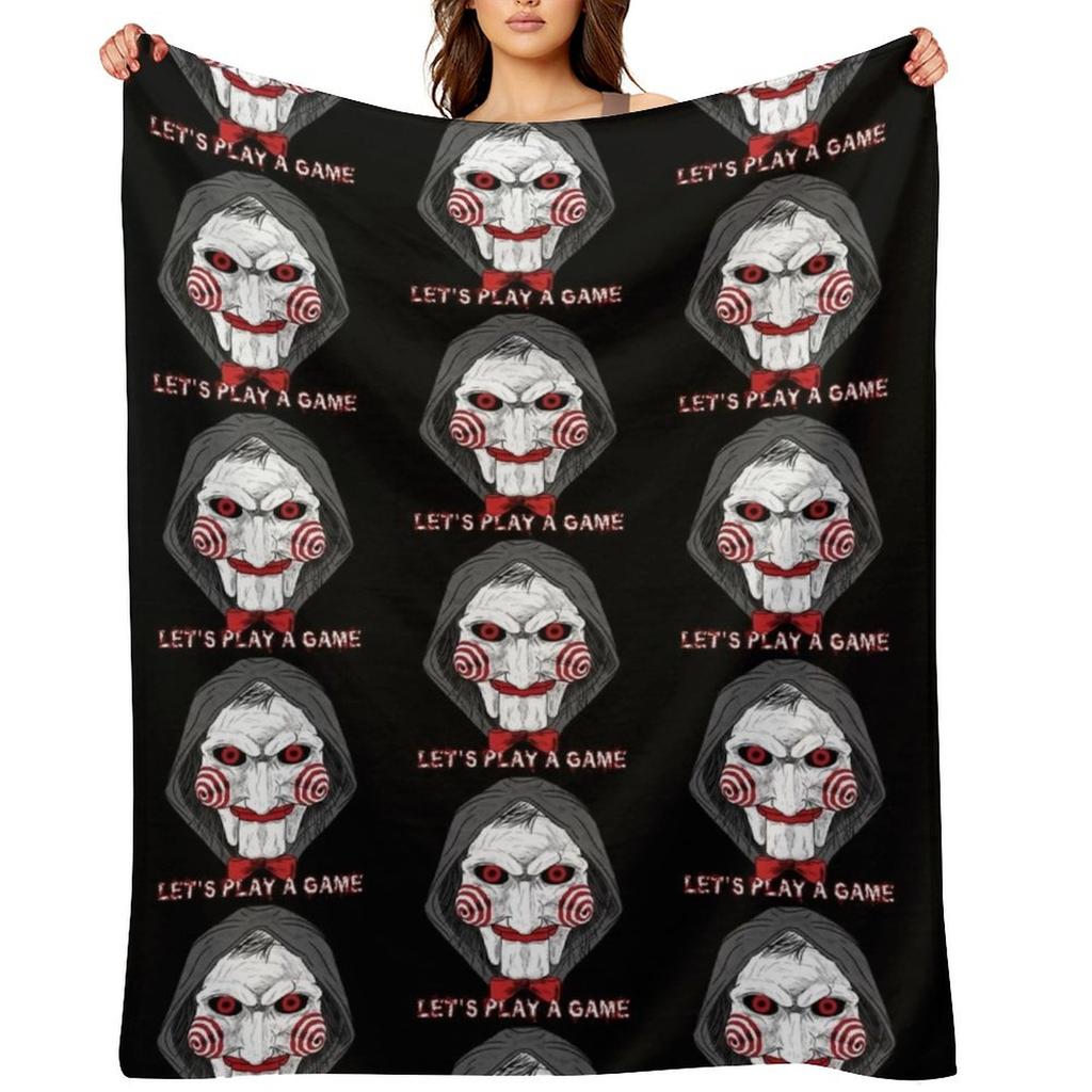 SAW Movie fan art Throw Blanket for sofa Tourist Flannel Fabric Thermal Blankets