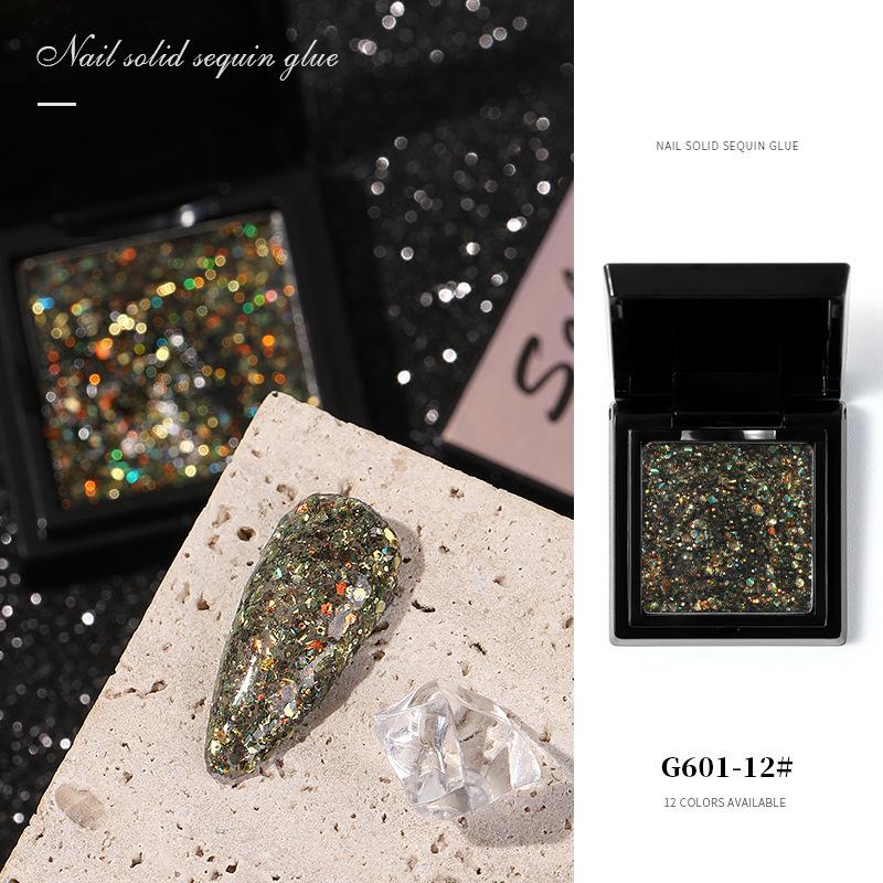 1 Box Solid Glitter Nail Gel Polish UV Gel Nagellack Nail Art Dekoration Nagelzubehör