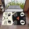 Cartoon Kitten Door Mat Illustration Style Artistic Sense Printed Carpet Living Room Bedroom Cute Decoration Carpet