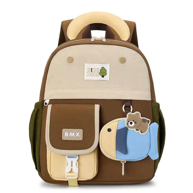 Children's Cartoon Color Block Small Backpack Kindergarten Schoolbag