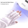 Black White Nail UV Blocking Gloves Polyester Nail Painting Gloves Nail Art Glove  Nail Art