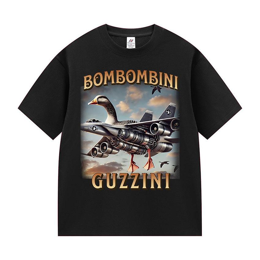 Bombombini Guzzini Funny Goose Meme Graphics T Shirts Men Women Summer Cotton Short Sleeve T-Shirt Fashion Casual O-Neck T Shirt
