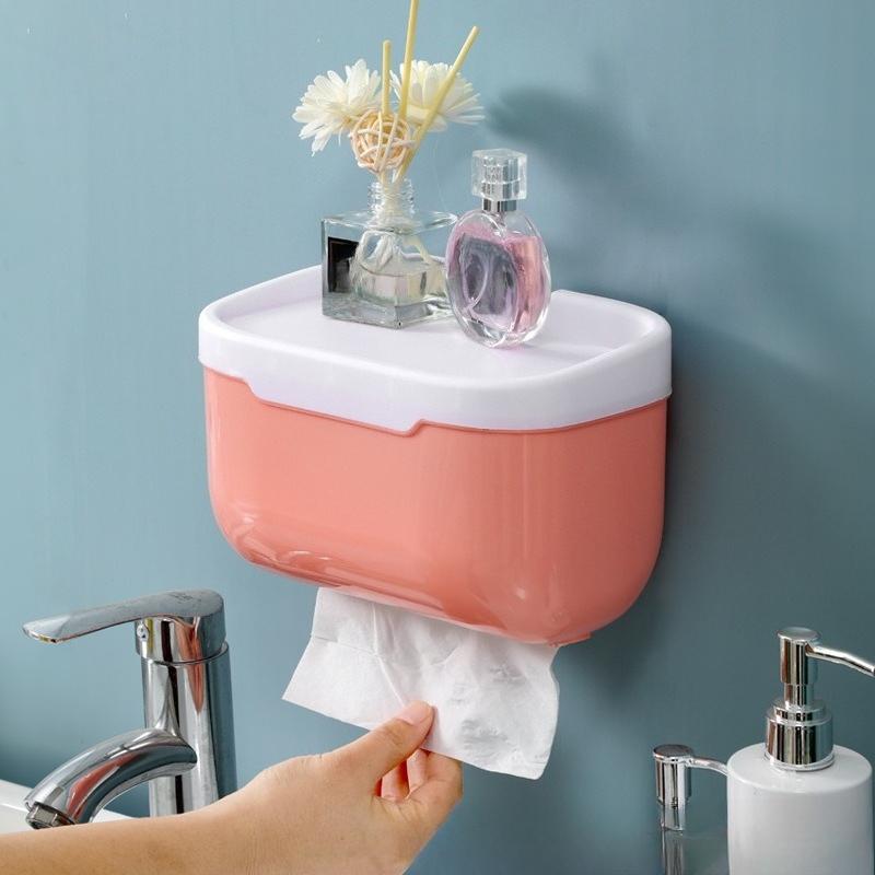 

Toilet Paper Box with Wall-mounted Design for Bathrooms, Suitable for Household Use. Toilet Paper Holder for Washrooms. Waterproof Toilet Paper Roll. Small троянди рожеві кольору