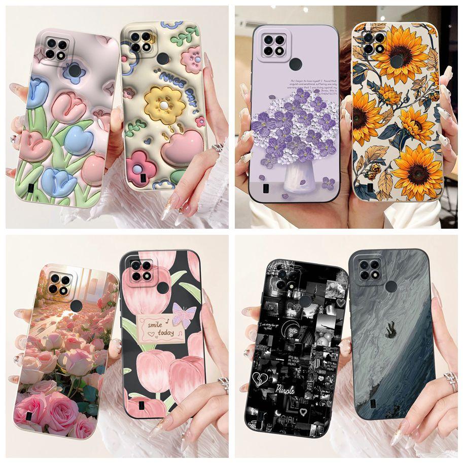 For Realme C21 RMX3201 Case Realme C25 Cover Popular Sunflower Soft Silicone Phone Case For Realme C25S C25Y C21Y C 21 C 25 Capa