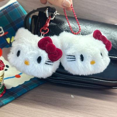 Sanrio Hello Kitty plyšový přívěsek na klíče Kawaii přívěsek na batoh měkká plyšová panenka anime kreslené doplňky kroužek na klíče pro dívky dárky