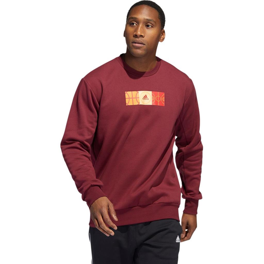 Adidas Sweatshirts Men's Red Crew Neck Thickened Regular HP1024