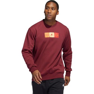 adidas Felpa girocollo in peluche con stampa tigre per il Capodanno cinese Uomo Top Rosso HP1024