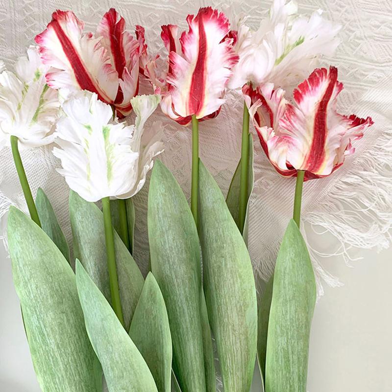 1 Stück Verschleißfest 68 cm Exquisite Verarbeitung Langstiel 3D Papageientulpe Kunstblume Künstliche Blume für Zuhause