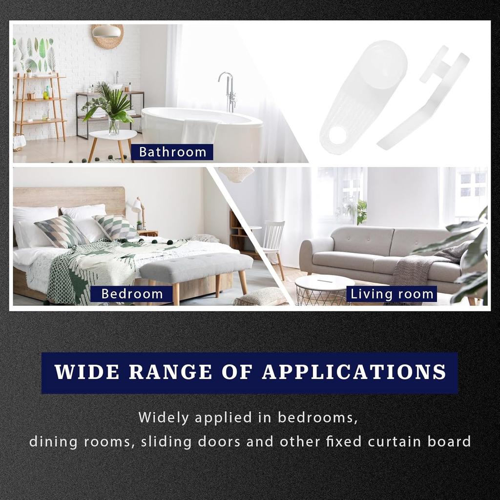 50 Pcs Plastic Curtain Hooks Curtain Roller Curtain Track Gliders White Traverse Rod Slides Curtain Track Glider Hooks Cross-bar Slide Rail