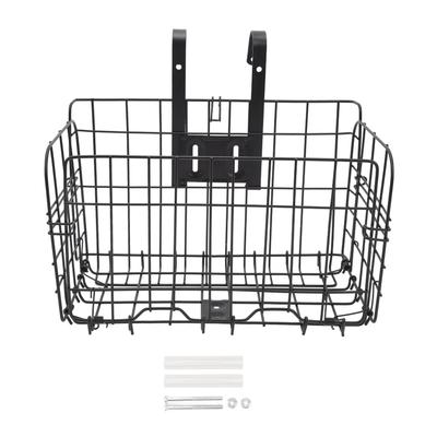 Folding Rear Bike Basket Wire Mesh Fold Up Detchable Front Rear Hanging Bike Basket Bicycle Bag
