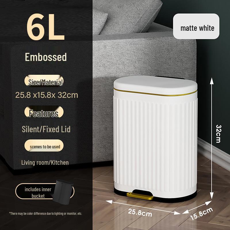 Stainless Steel Soft-Close Foot-Operated Trash Can for Kitchen, Living Room, and Bathroom