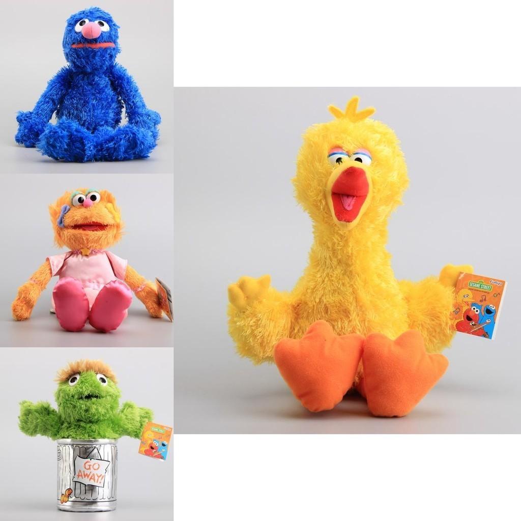 Sesame Street Plush Elmo Zoe Ernie Oscar Cookie Grover Bird Nwt Toys Educational And Engaging Set