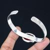 925 Silver Oval Italian Coral Gemstone Sister Anniversary Wedding Bangle Jewelry