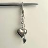Silver Heart Charm for Handbags Unique Silver Heart Keychain Pendant Stylish Bag Hanging Ornament for Gatherings